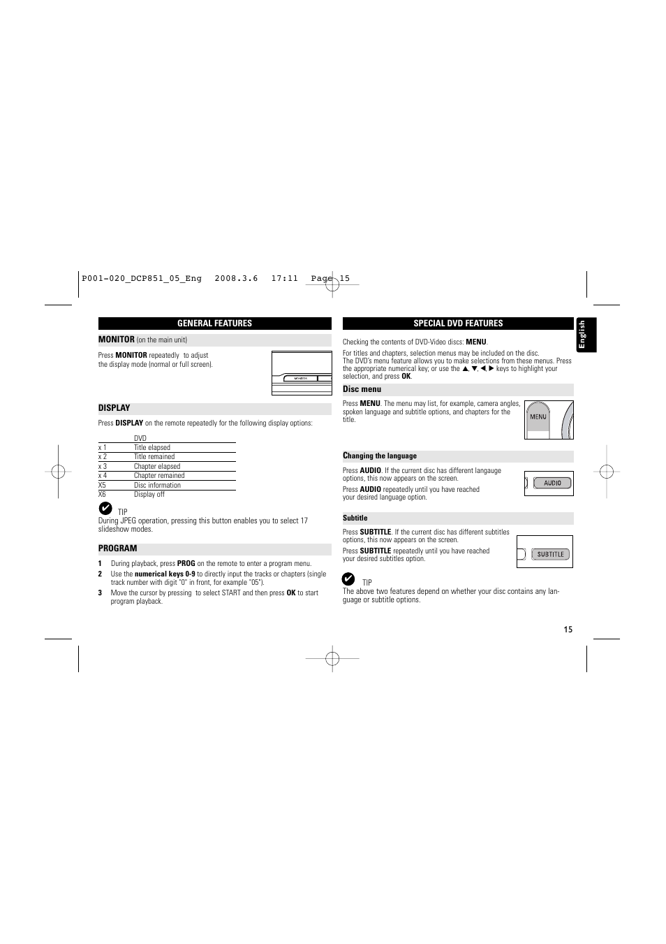 Philips DCP852 User Manual | Page 15 / 20