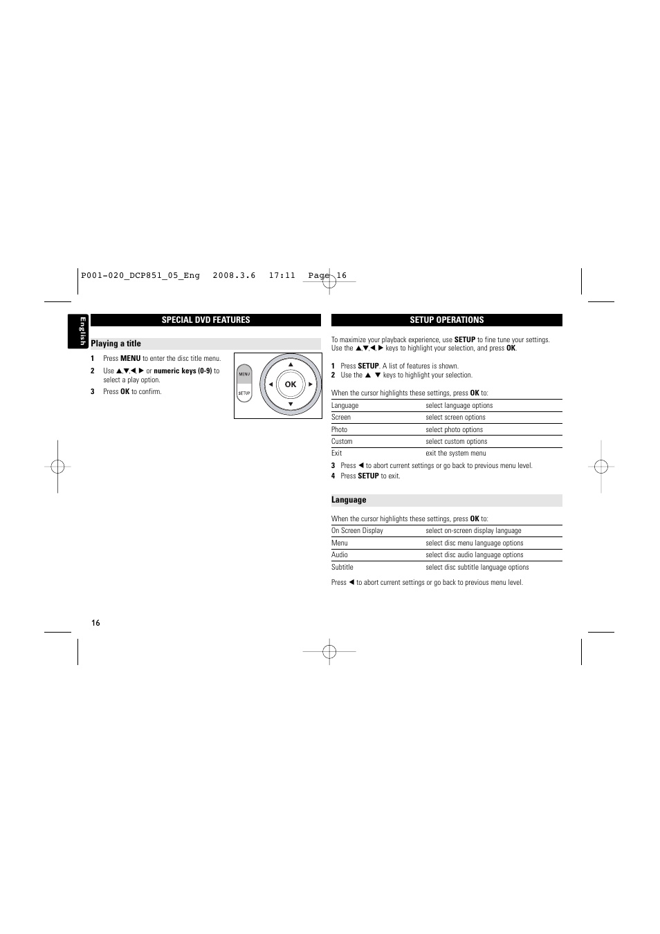 Philips DCP852 User Manual | Page 16 / 20