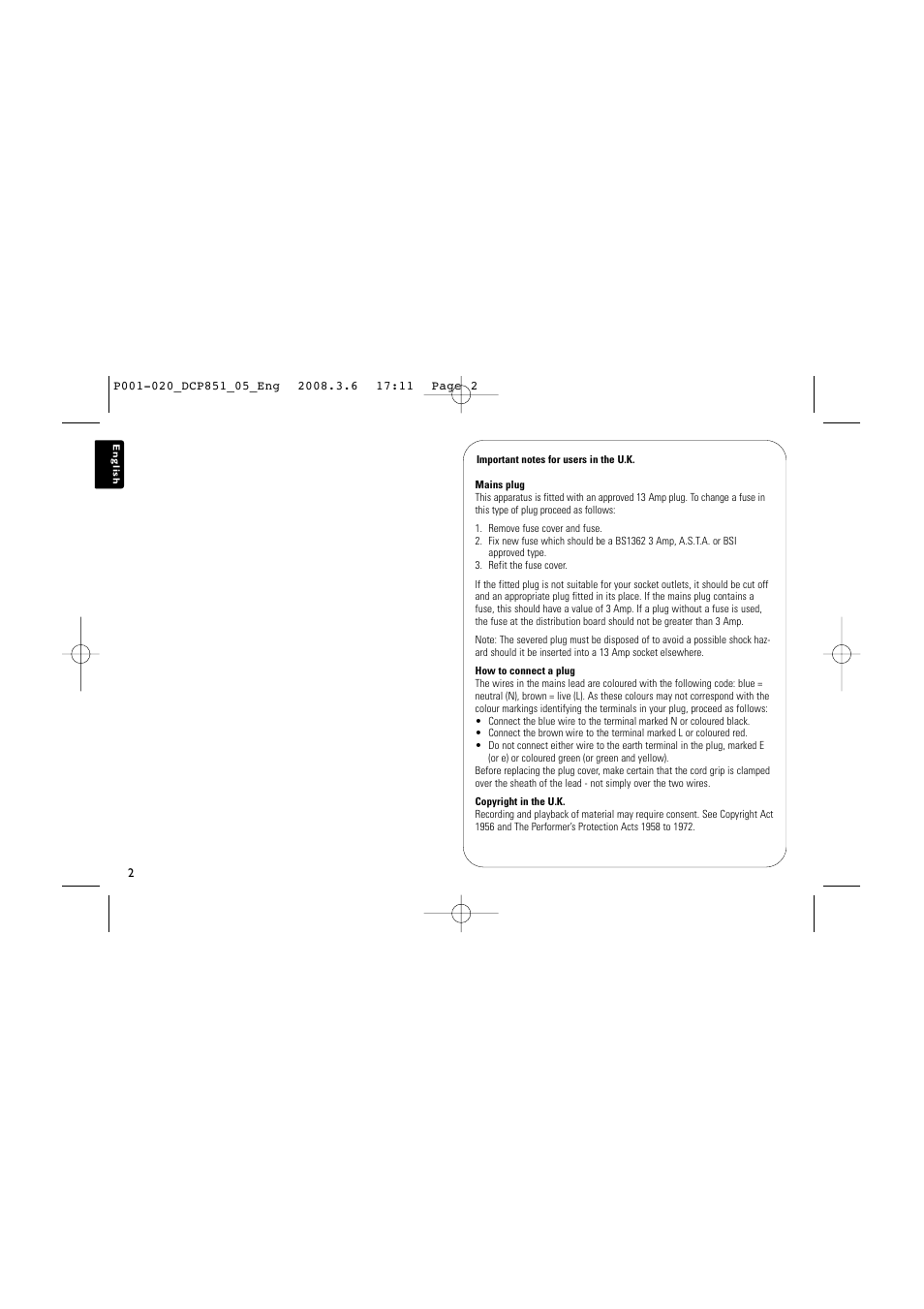 Philips DCP852 User Manual | Page 2 / 20