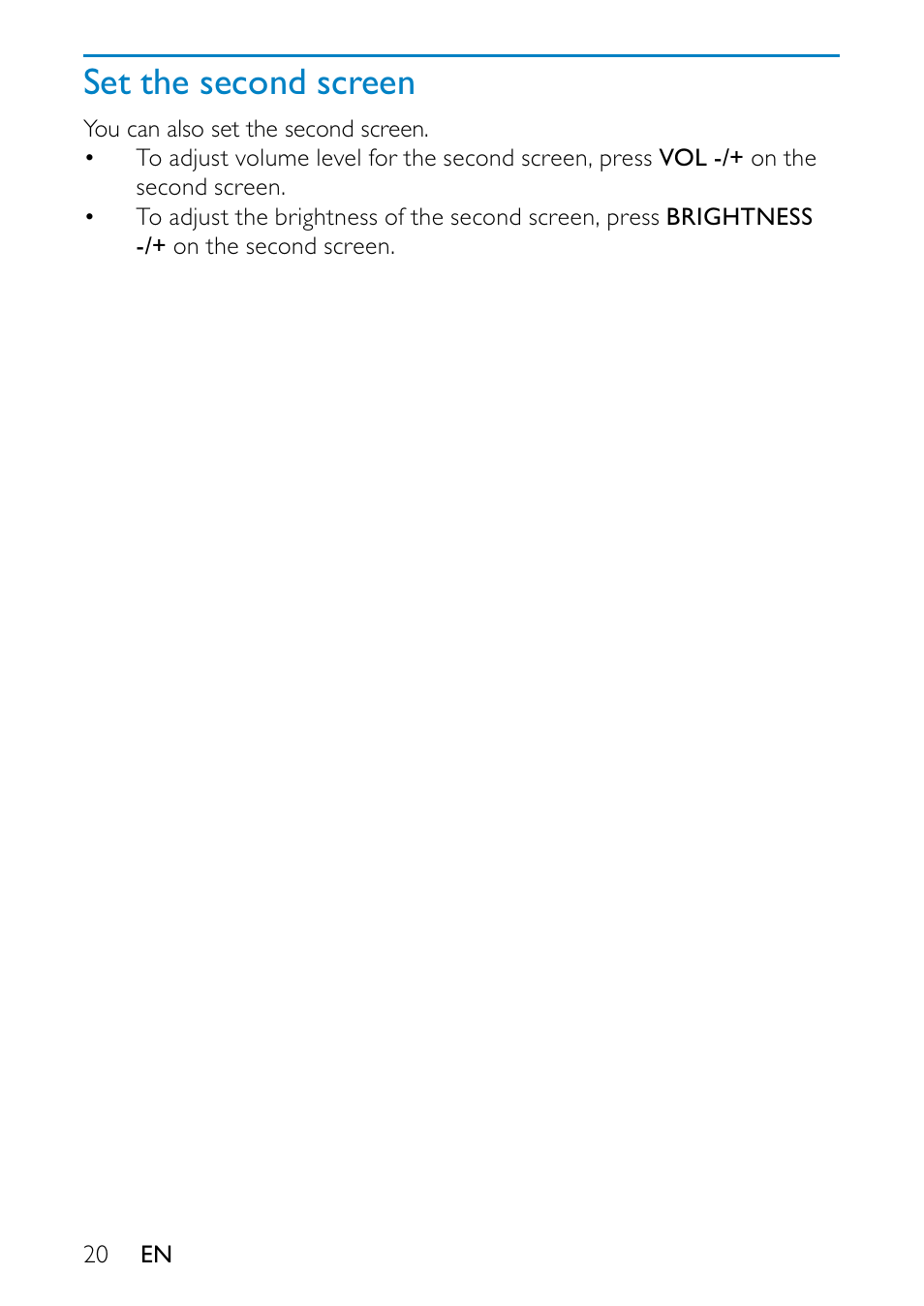 Set the second screen | Philips PD7013/55 User Manual | Page 19 / 24
