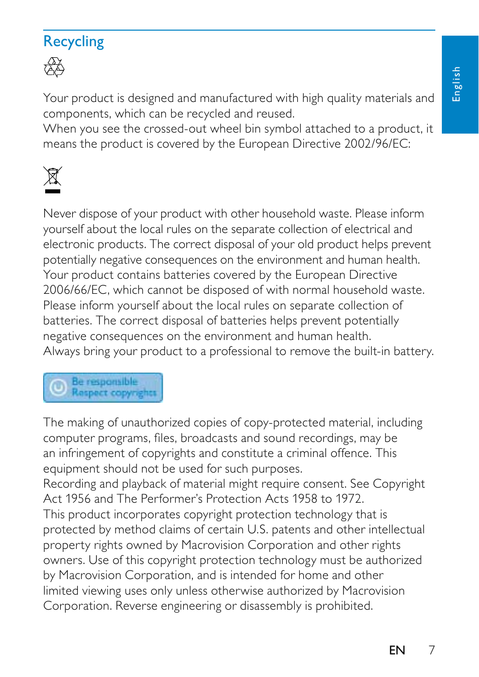 Philips PD7013/55 User Manual | Page 6 / 24