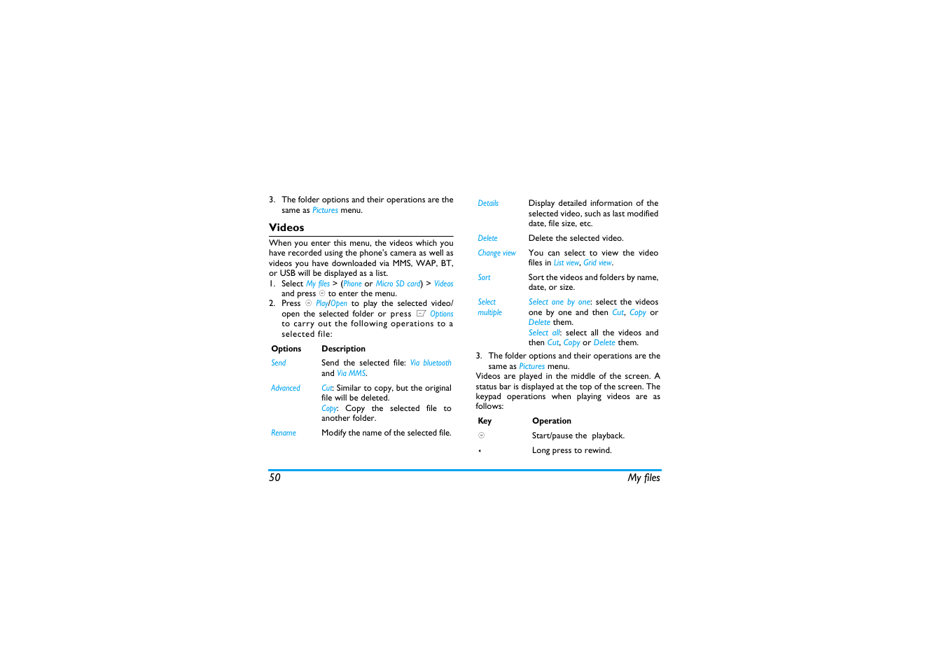 Videos | Philips X600 User Manual | Page 51 / 91