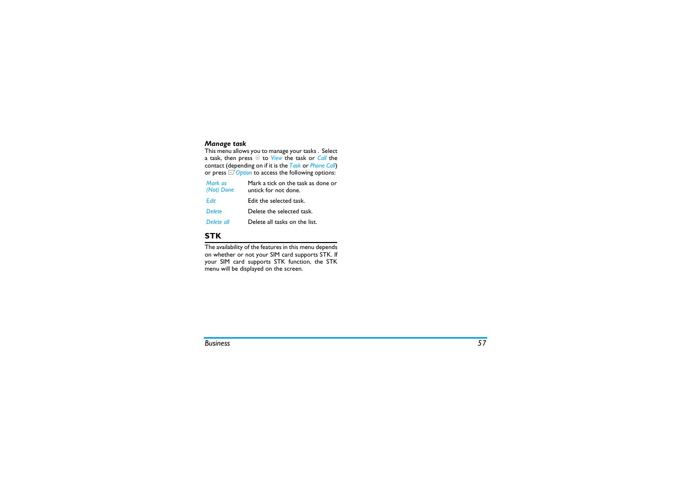 Manage task | Philips X600 User Manual | Page 58 / 91