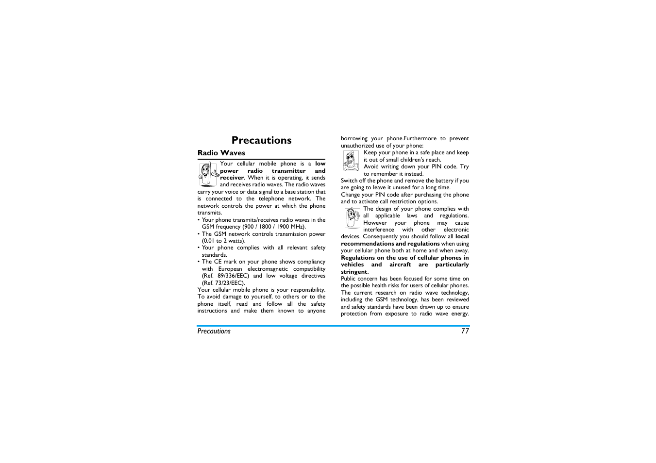 Precautions | Philips X600 User Manual | Page 78 / 91