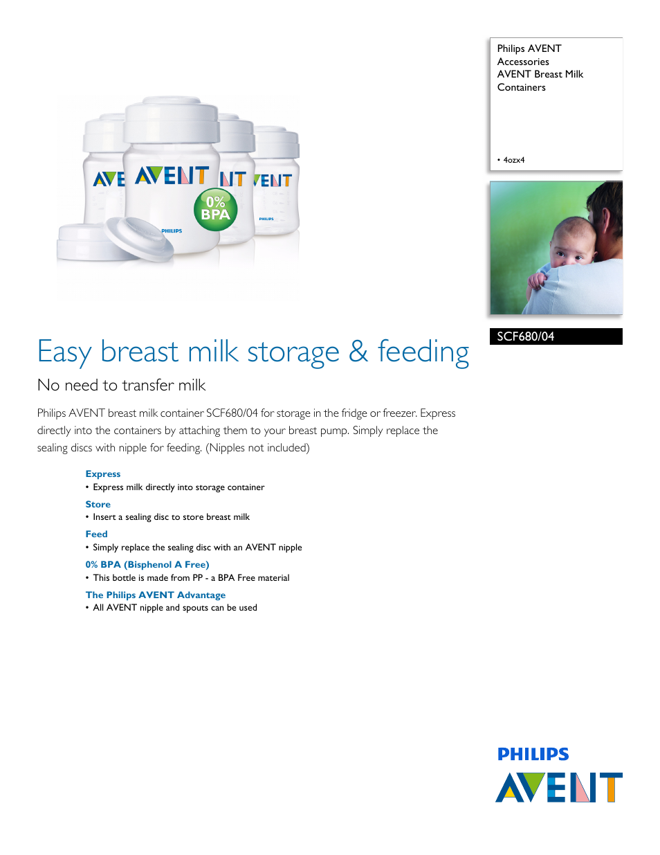 Philips Avent SCF680/04 User Manual | 2 pages