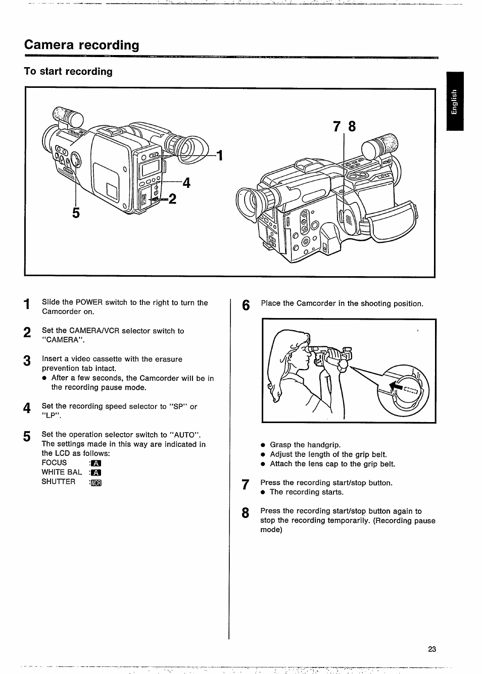 Camera recording, To start recording | Philips VKR 9010 User Manual | Page 25 / 42