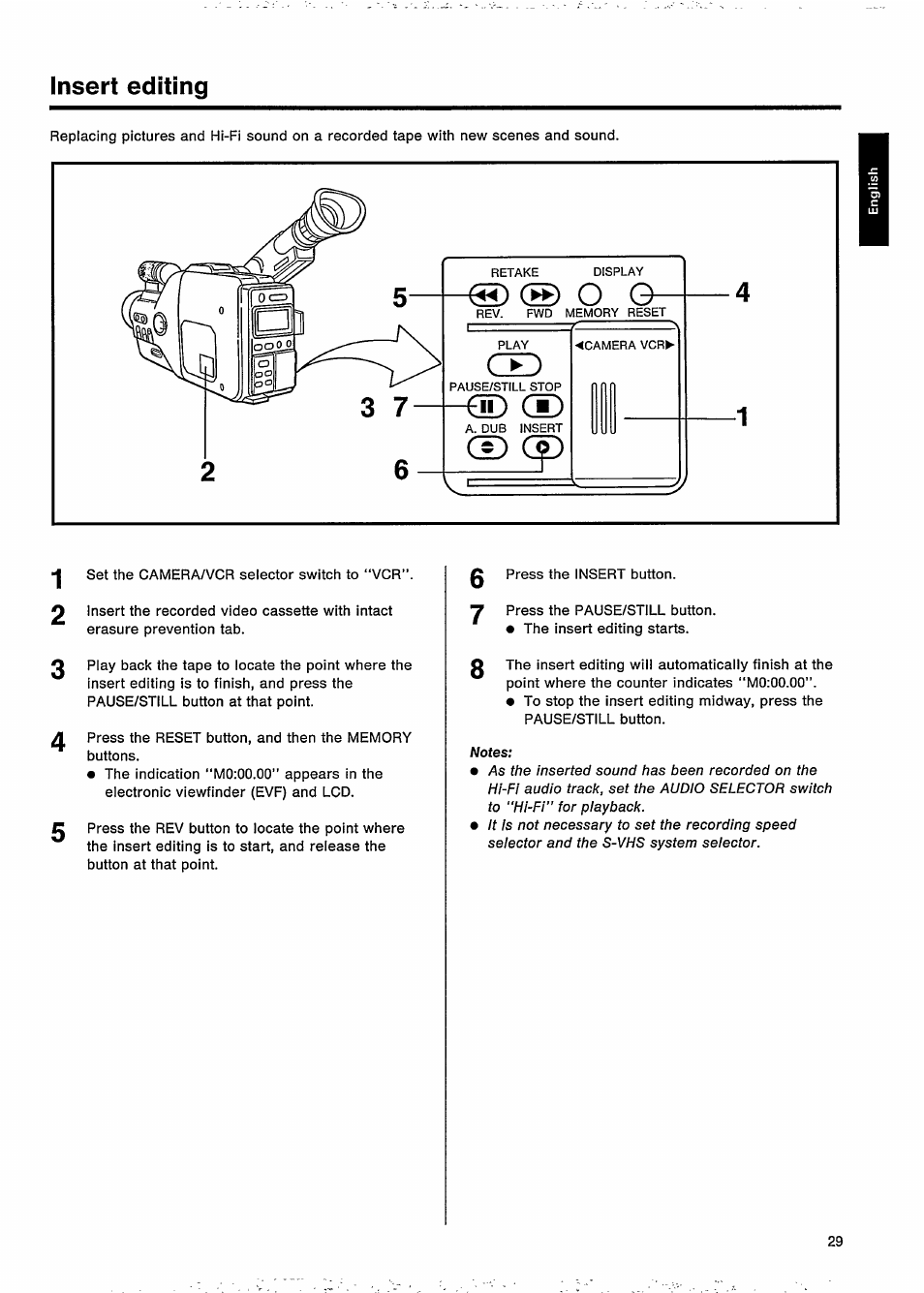 Insert editing | Philips VKR 9010 User Manual | Page 31 / 42