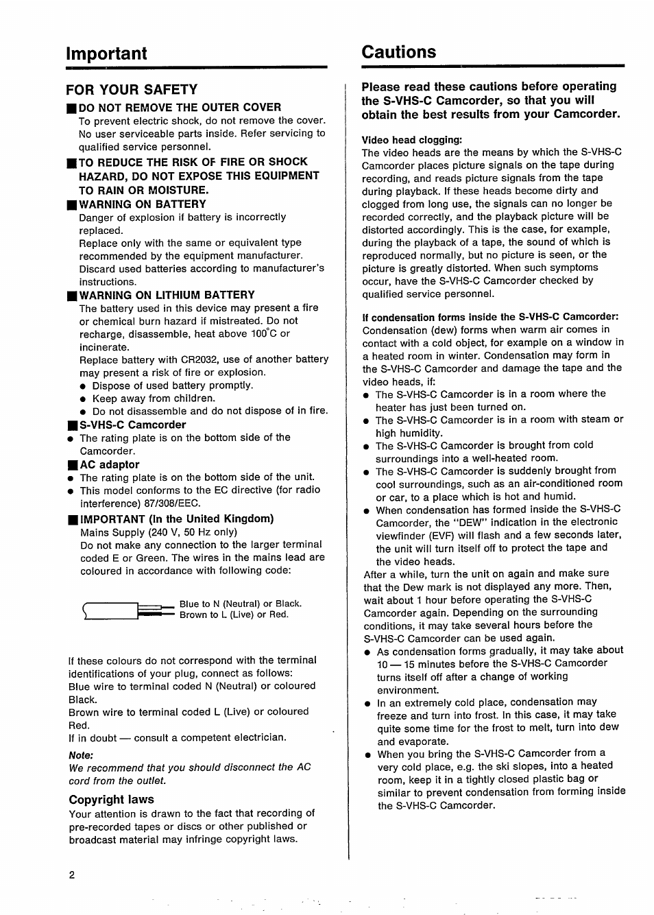 For your safety, Copyright laws, Important cautions | Philips VKR 9010 User Manual | Page 4 / 42