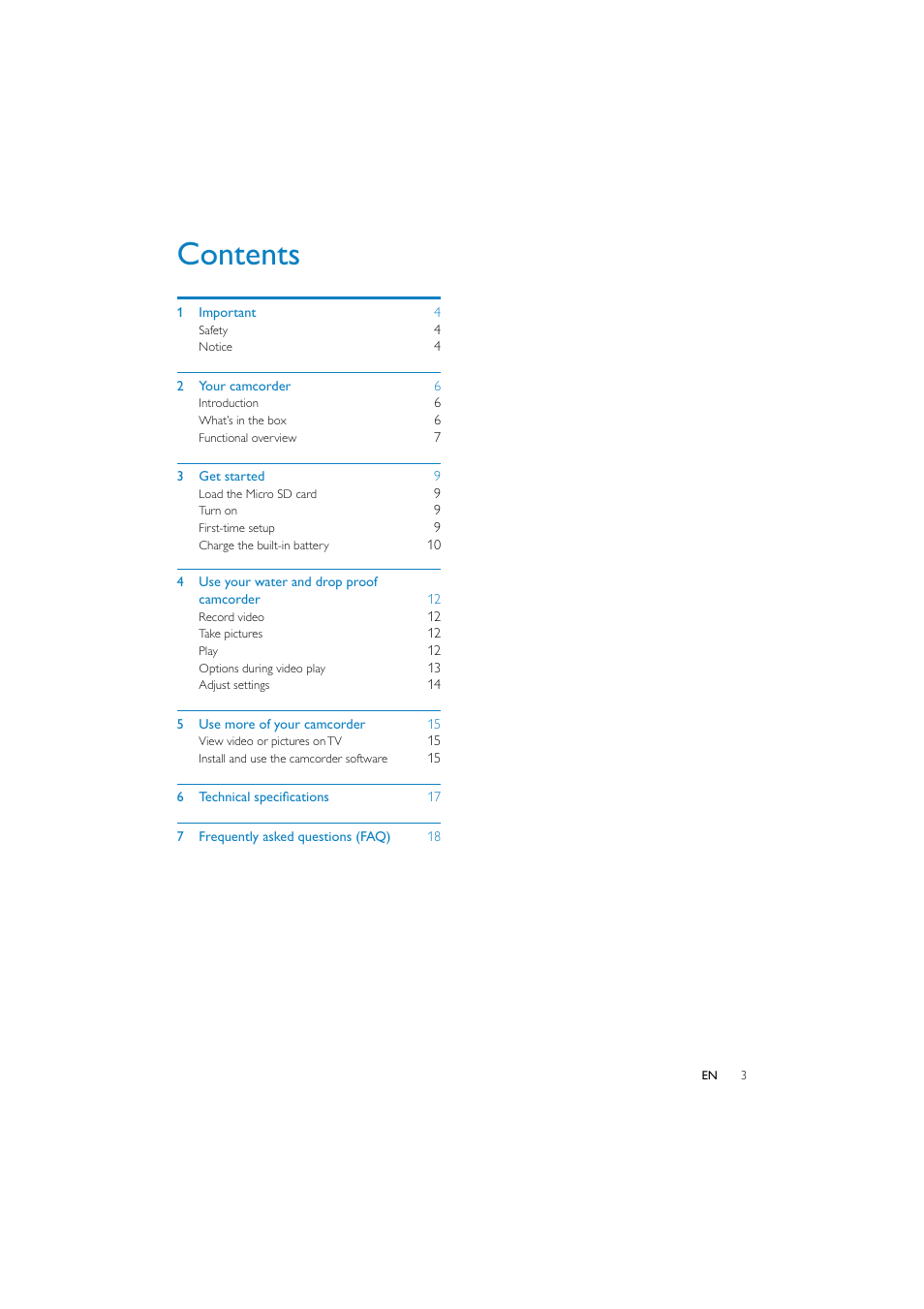 Philips CAM150 User Manual | Page 3 / 21