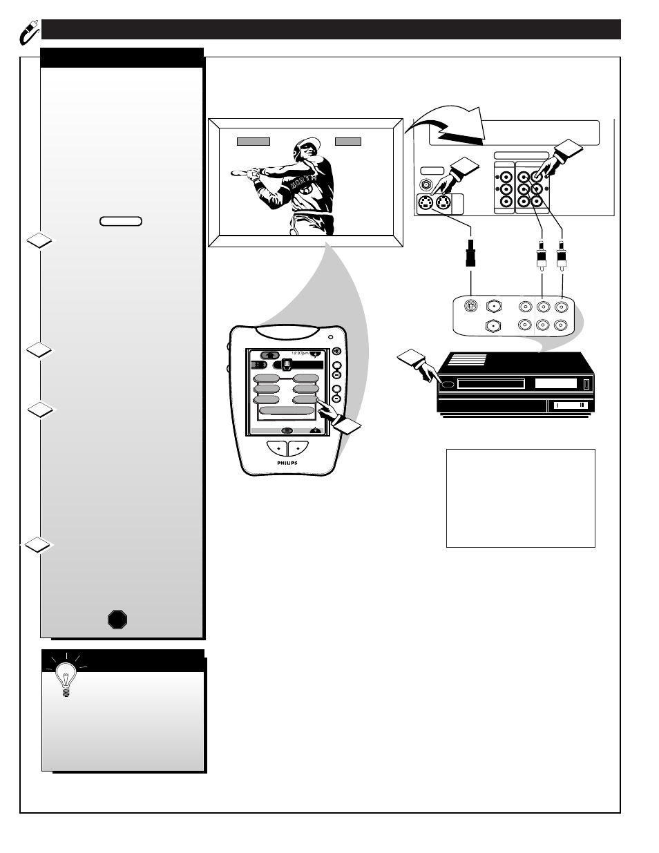 Ntsc a, Udio, Ideo | Nalog, Onnections, Aux1 - s-video inputs | Philips 64PH9905 User Manual | Page 32 / 58