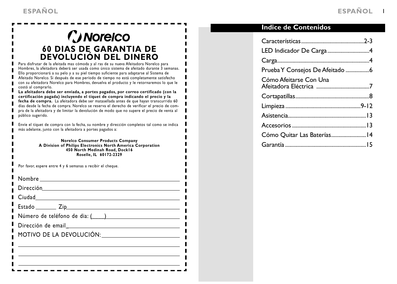 60 dias de garantia de devolución del dinero | Philips 7617X User Manual | Page 11 / 19