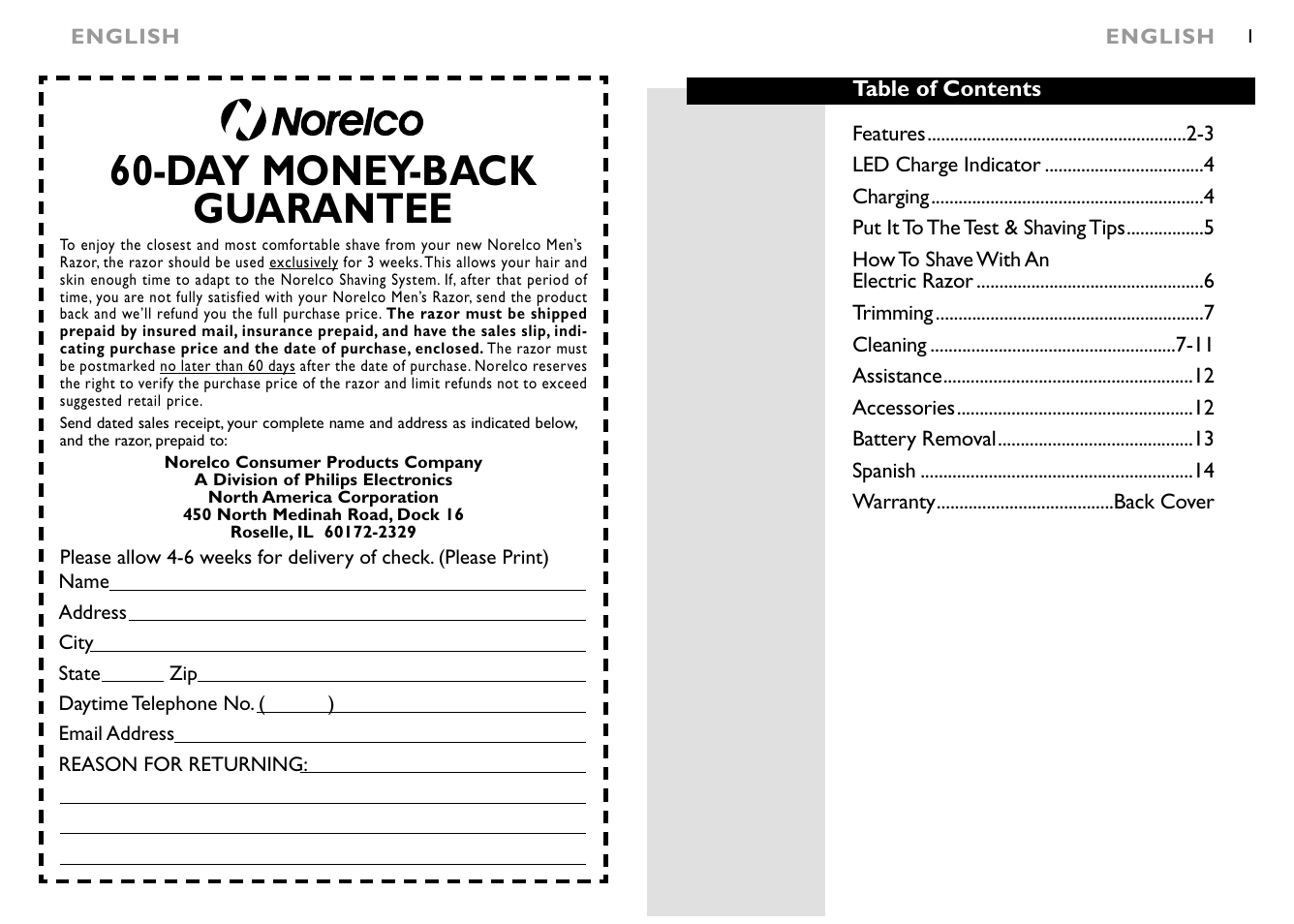 Day money-back guarantee | Philips 7617X User Manual | Page 3 / 19