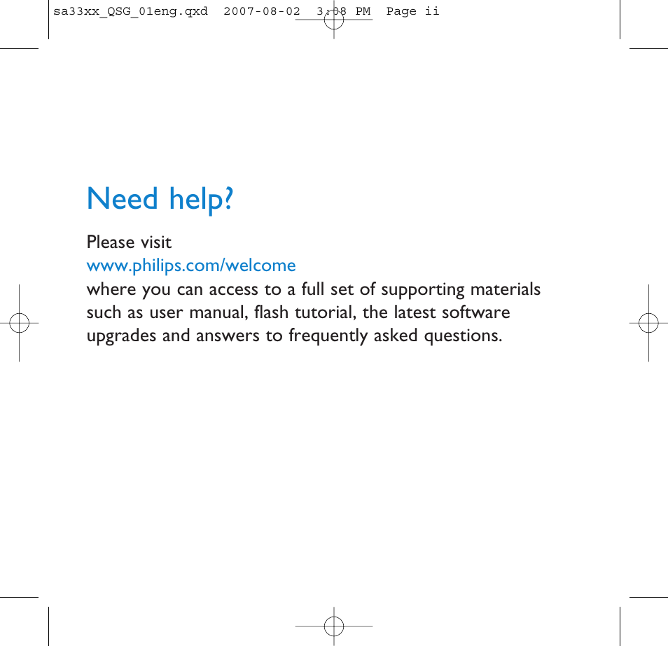 Need help | Philips SA3315 User Manual | Page 2 / 17