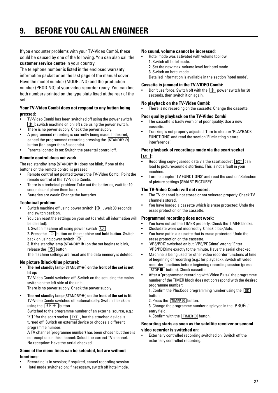 Before you call an engineer | Philips 21PV548/07 User Manual | Page 29 / 31