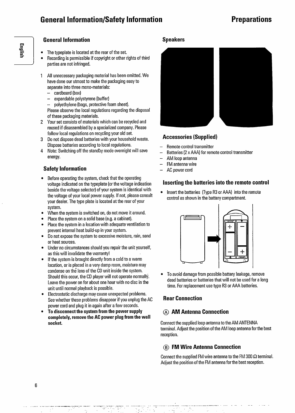 General information/safety information | Philips FW391C User Manual | Page 8 / 26