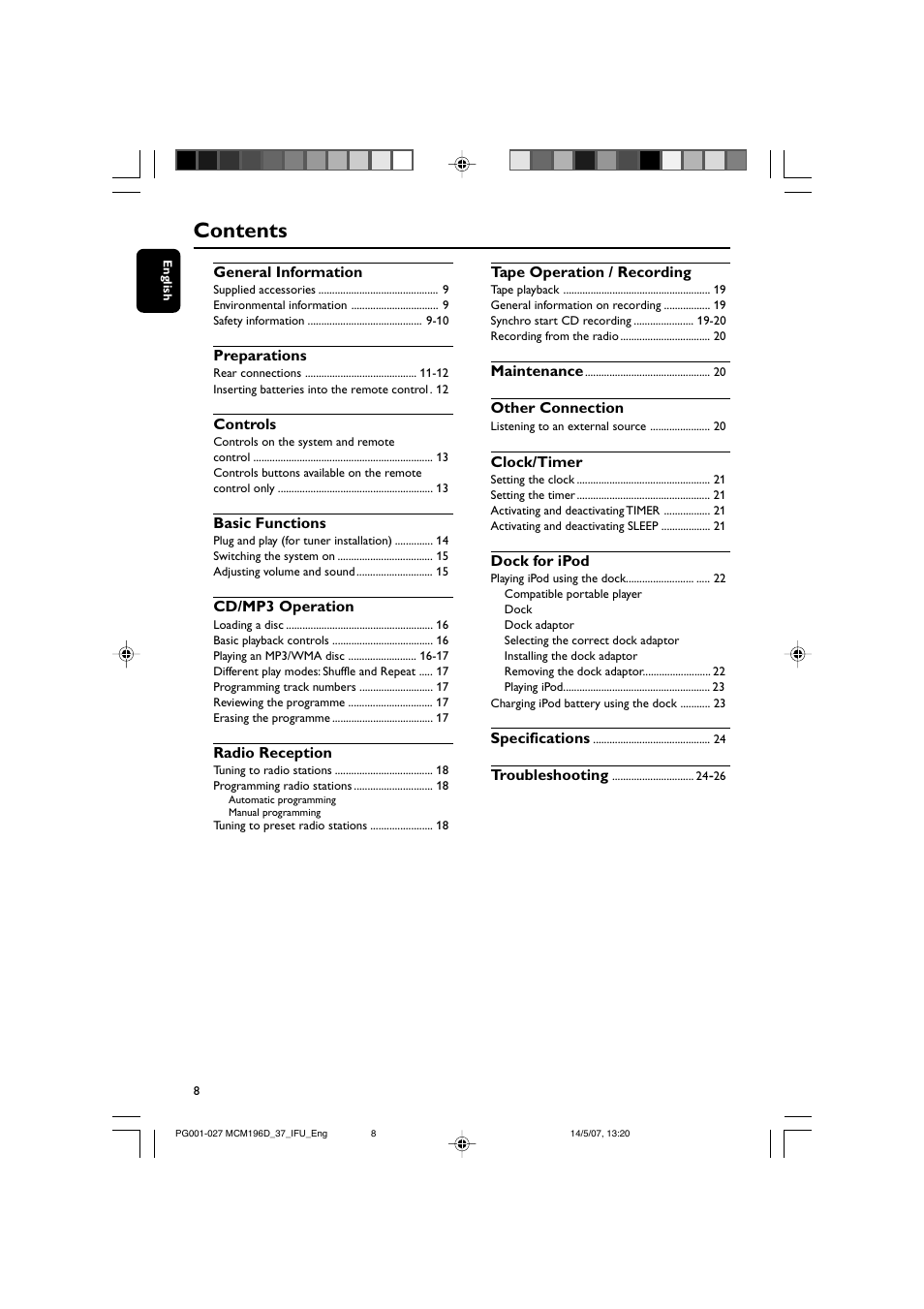 Philips MCM196D User Manual | Page 8 / 28