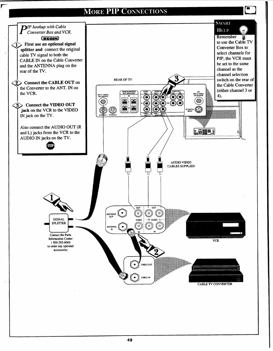 Pip c, Onnections | Philips Magnavox 7P5441C199 User Manual | Page 49 / 56