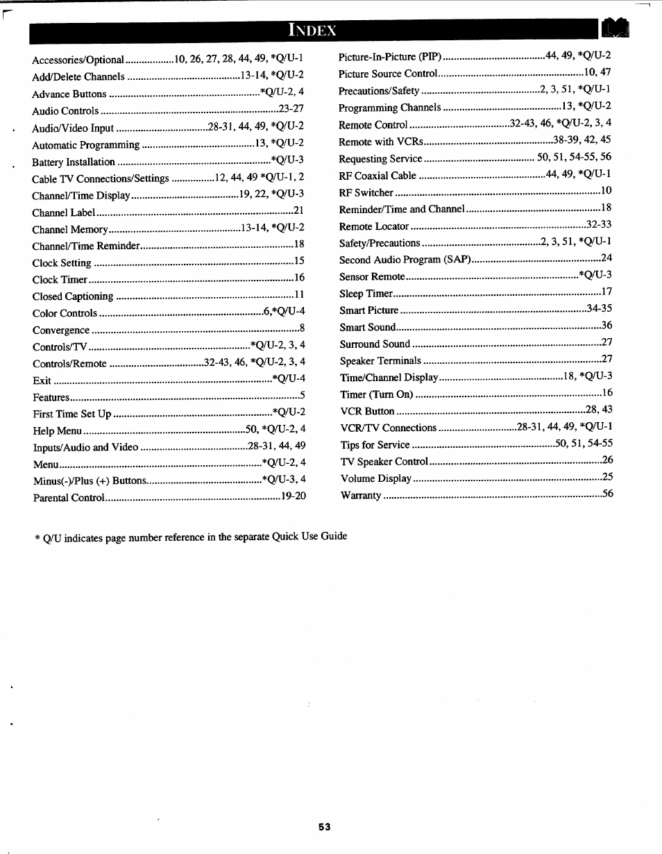 Index, Ndex | Philips Magnavox 7P5441C199 User Manual | Page 53 / 56