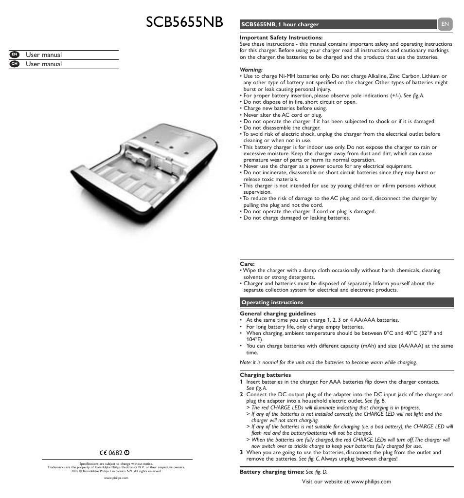 Philips KONINKLIJKE SCB5655NB User Manual | 1 page