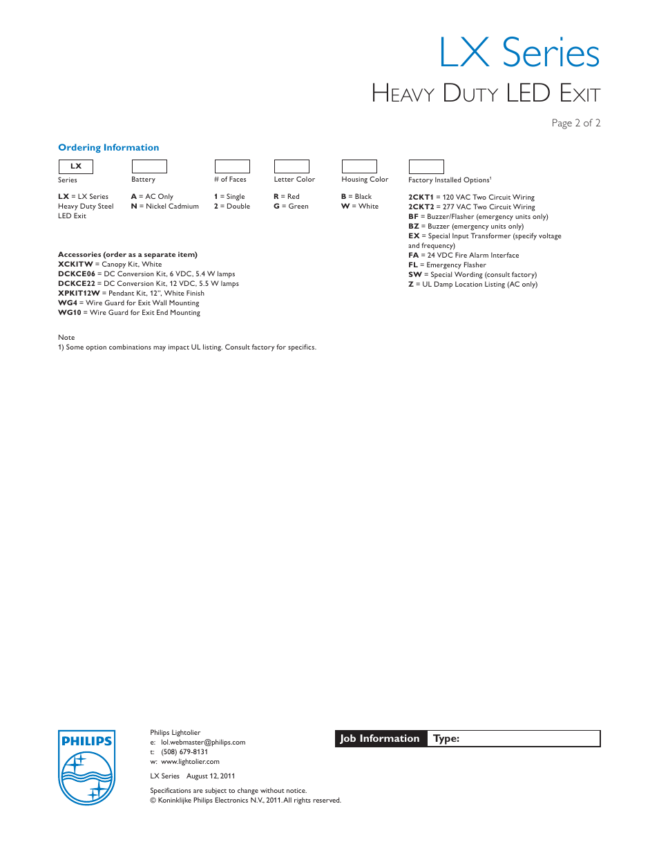 Lx series, Led e, Eavy | Philips Lightolier LX Series User Manual | Page 2 / 2