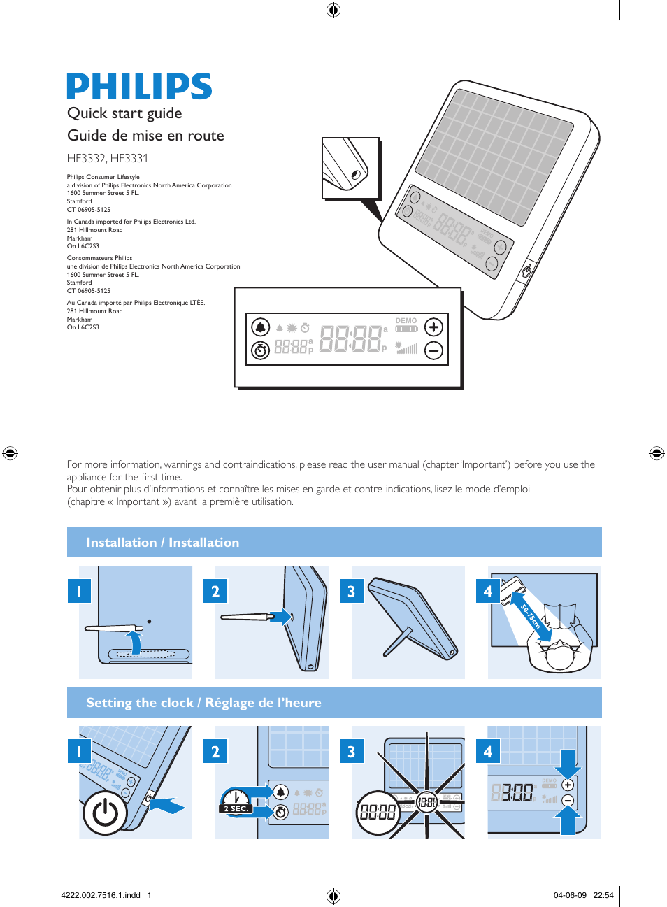 Philips Golite Blu HF3332 User Manual | 2 pages