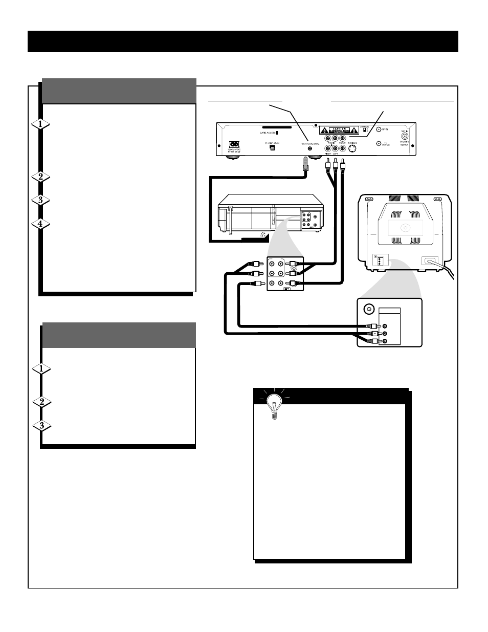 Onnecting to your, Xisting, Quipment | If you have a tv and a vcr, Connecting the vcr controller, Next, go to inserting your access card on page 12, Smart help, Dsx 5375r only) | Philips DSX 5150 User Manual | Page 11 / 43