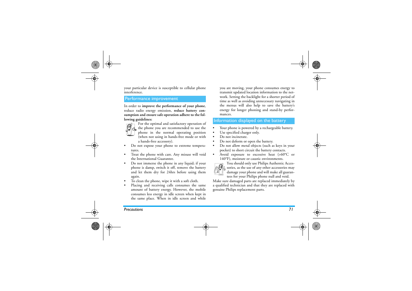 Philips 330 User Manual | Page 73 / 79