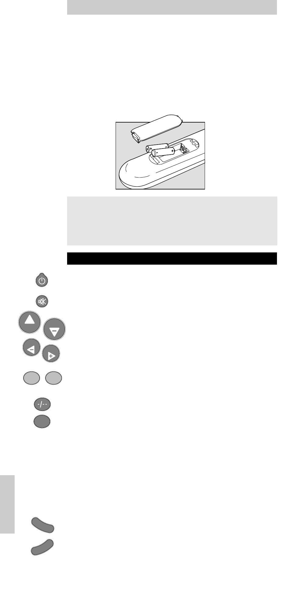 Installering af batterier, Knapper & funktioner, Brugsanvisning | Philips SBC RU 510 User Manual | Page 44 / 108