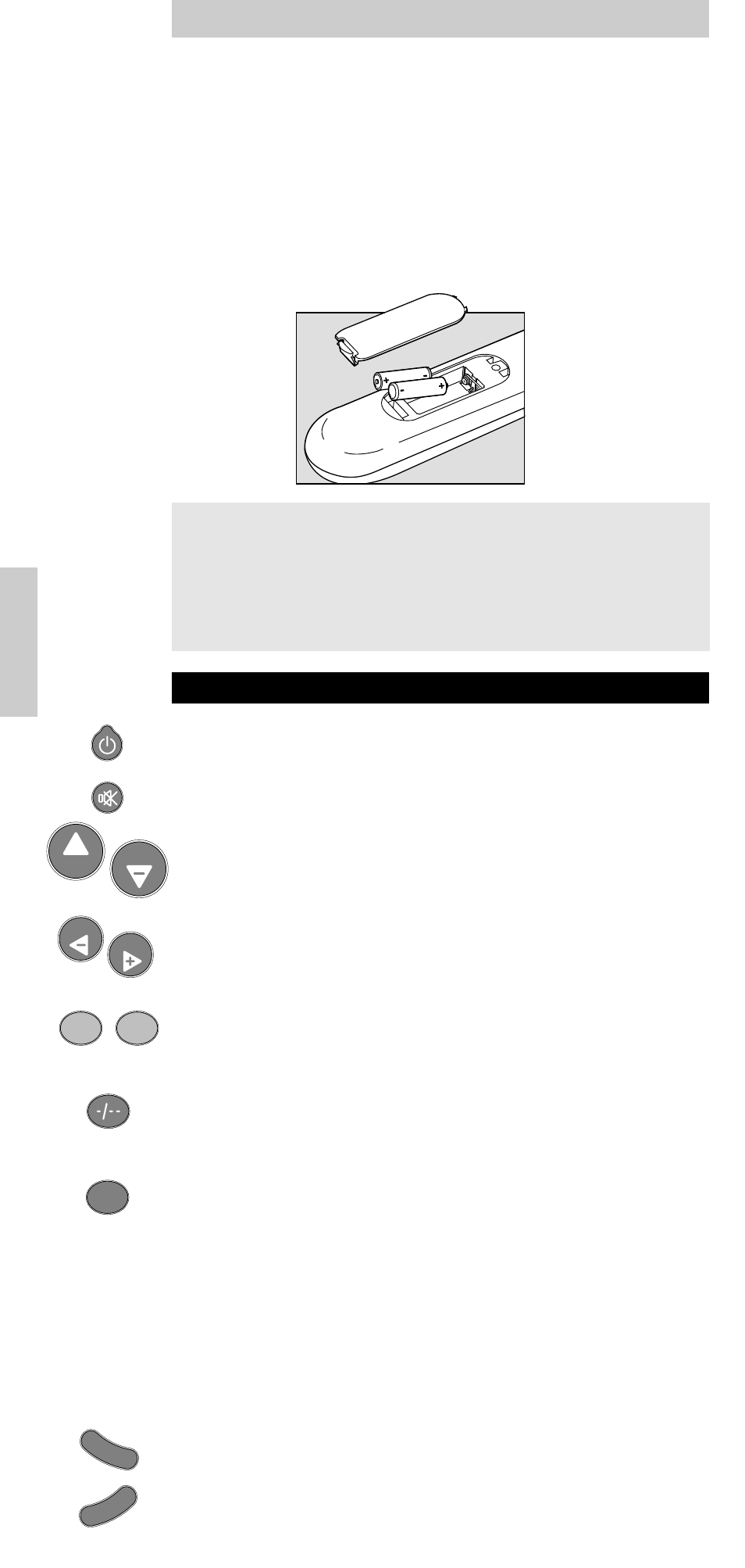 Instalação das pilhas, Teclas e funções, Manual de utilização | Philips SBC RU 510 User Manual | Page 76 / 108