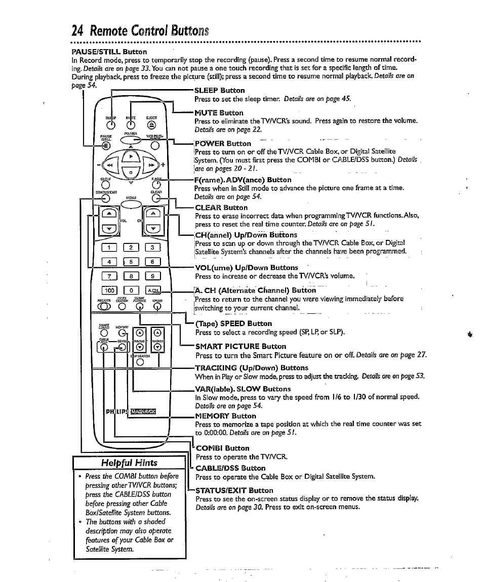 24 remote control buttons, Remote control buttons 4 - 2 5, Remote control buttons | Philips CCX134AT User Manual | Page 24 / 60