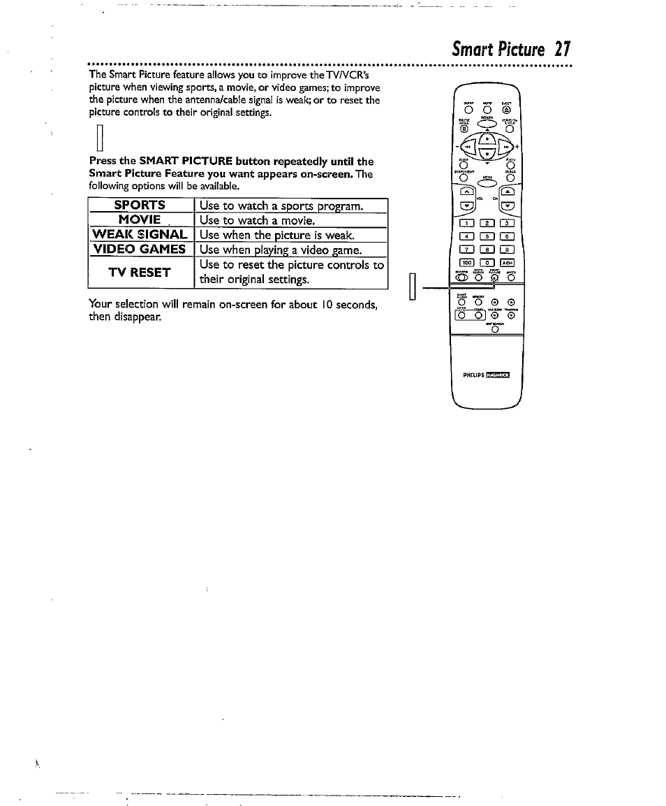 Smart picture 27, Smart picture | Philips CCX134AT User Manual | Page 27 / 60