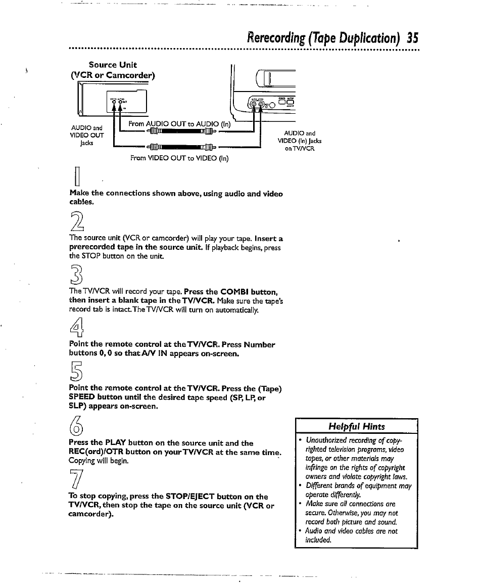 Rerecording (tape duplication) 35 | Philips CCX134AT User Manual | Page 35 / 60