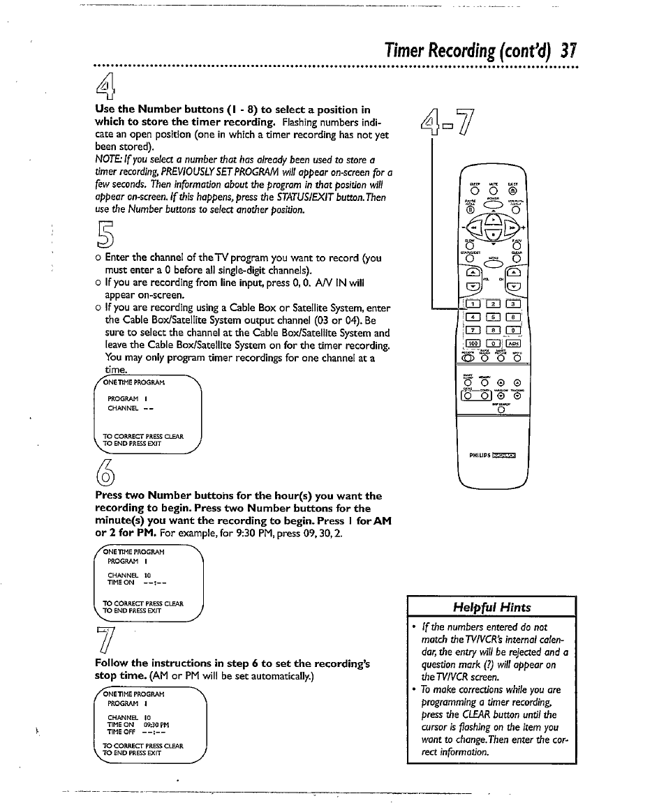 Timer recording (cant’d) 37 | Philips CCX134AT User Manual | Page 37 / 60