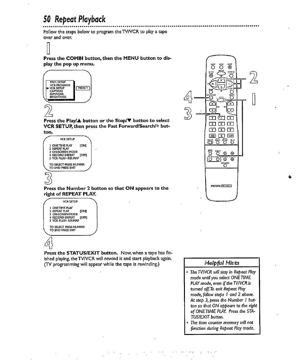 Repeat playback, We^pfu/ hmts | Philips CCX134AT User Manual | Page 50 / 60