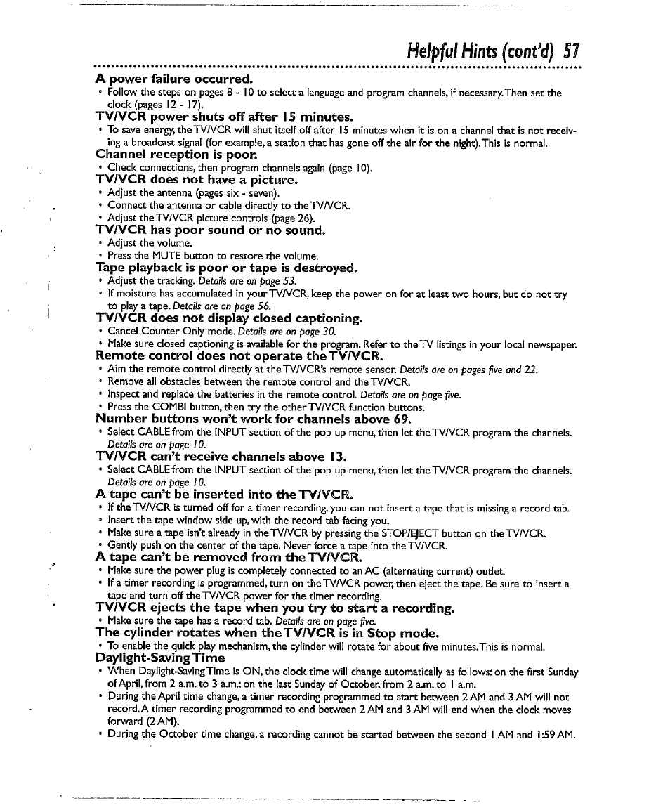 Helpful hints (cant’d) 57 | Philips CCX134AT User Manual | Page 57 / 60