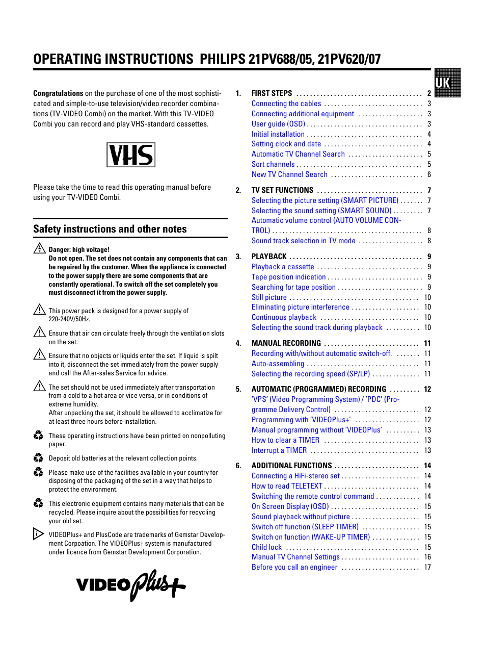 Philips 21PV688/05 User Manual | 20 pages