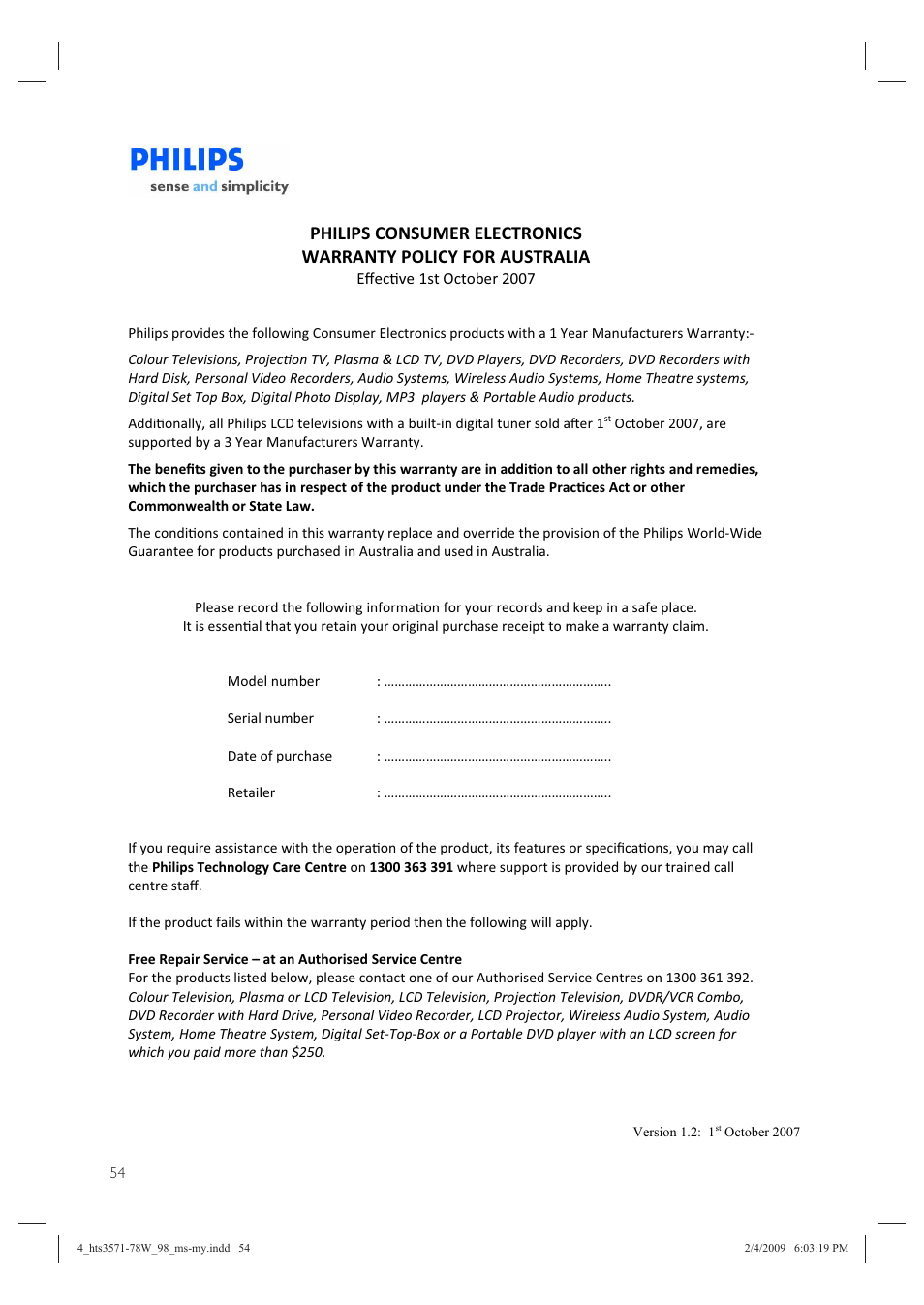 Philips HTS3578W User Manual | Page 50 / 53