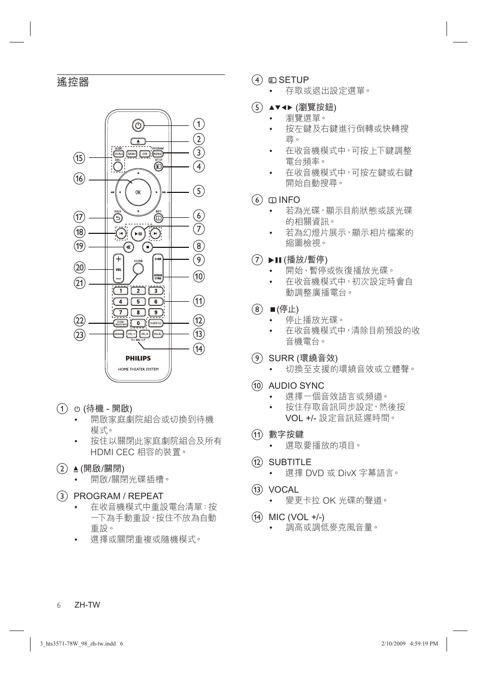 Philips HTS3578W User Manual | Page 8 / 53