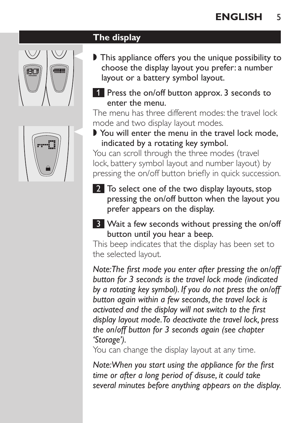 The display | Philips HQ9190 User Manual | Page 3 / 124