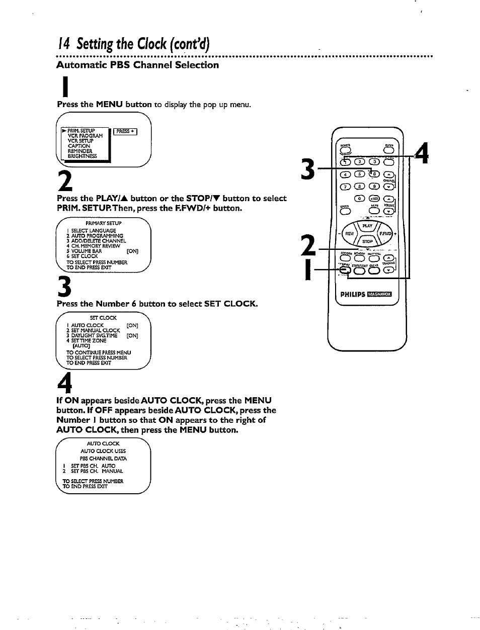 14 setting the clock (confd) | Philips CCX092AT User Manual | Page 14 / 52
