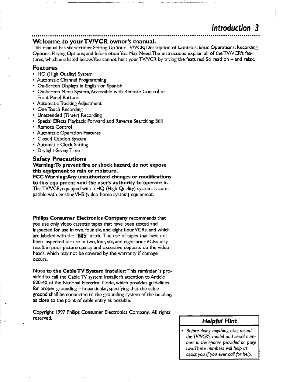 Introduction 3 | Philips CCX092AT User Manual | Page 3 / 52