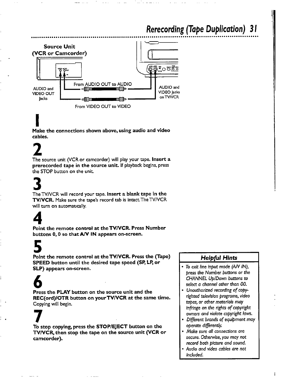 Rerecording (tape duplication) 31 | Philips CCX092AT User Manual | Page 31 / 52