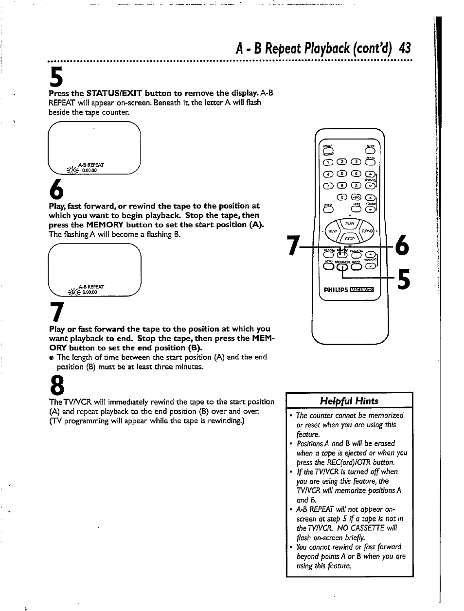 A-b repeat playback (confd) 43 | Philips CCX092AT User Manual | Page 43 / 52