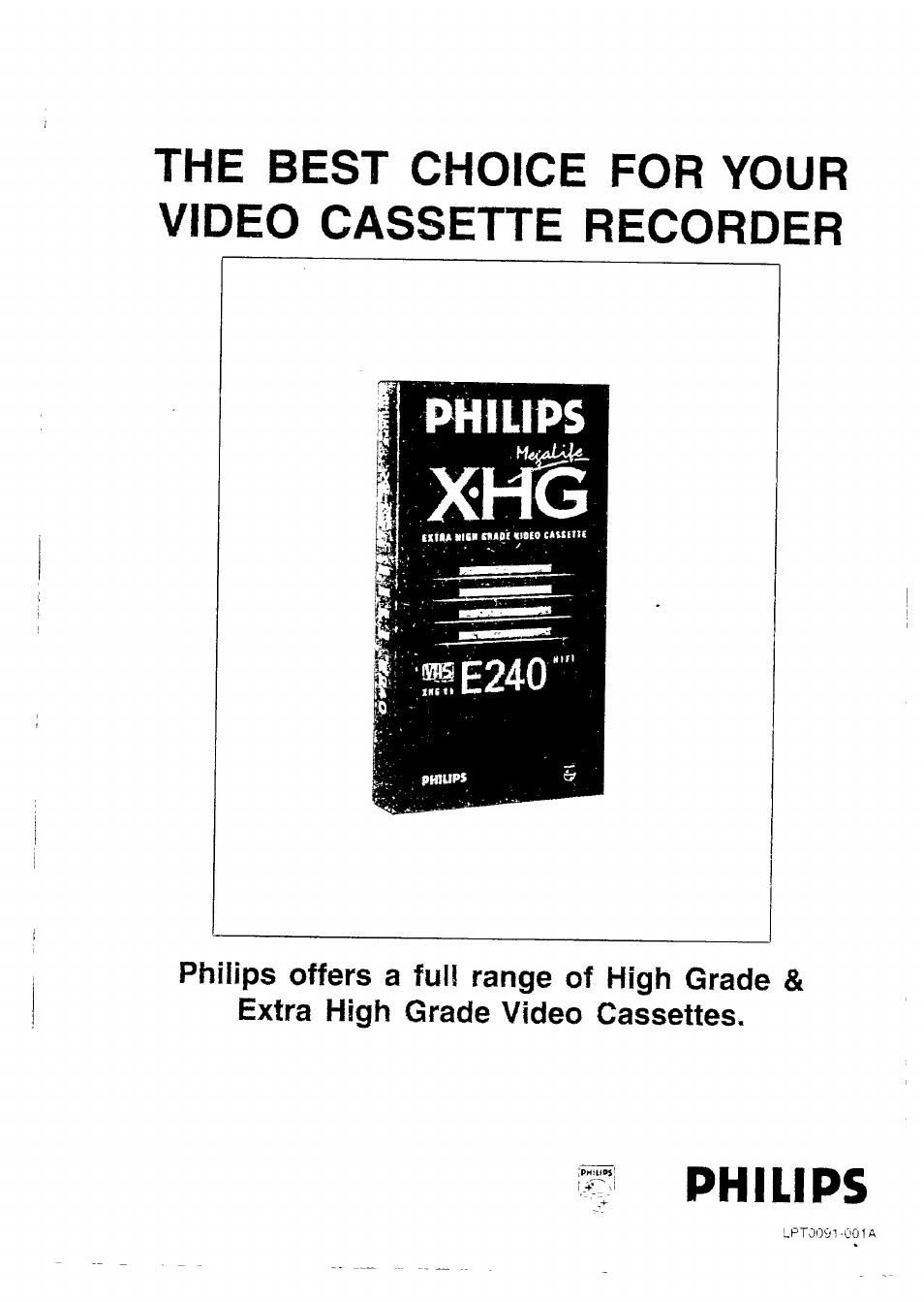 The best choice for your video cassette recorder, Philips | Philips VR 588 User Manual | Page 22 / 22