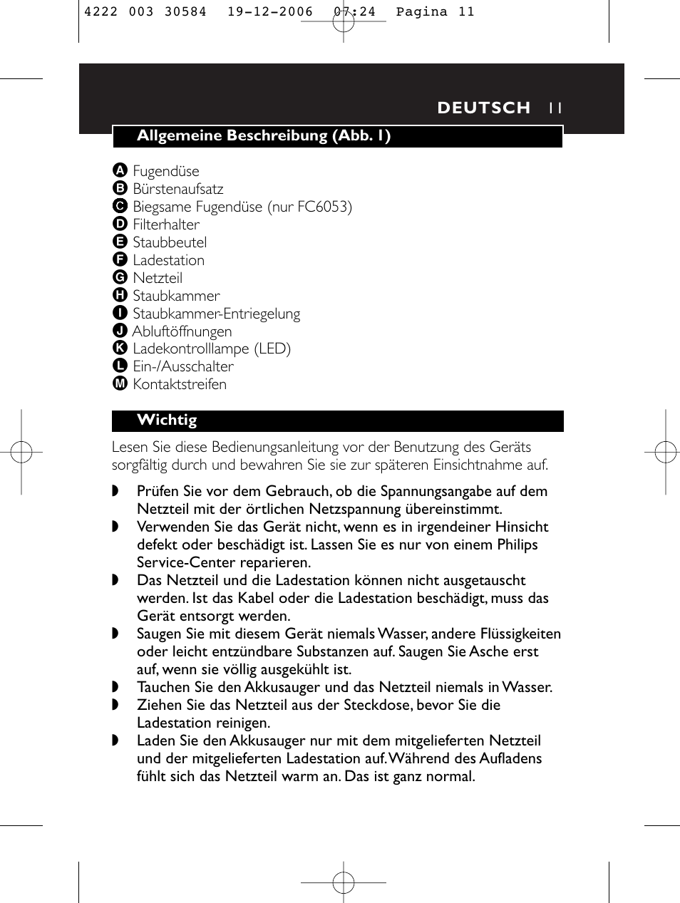Philips FC6051 User Manual | Page 11 / 80