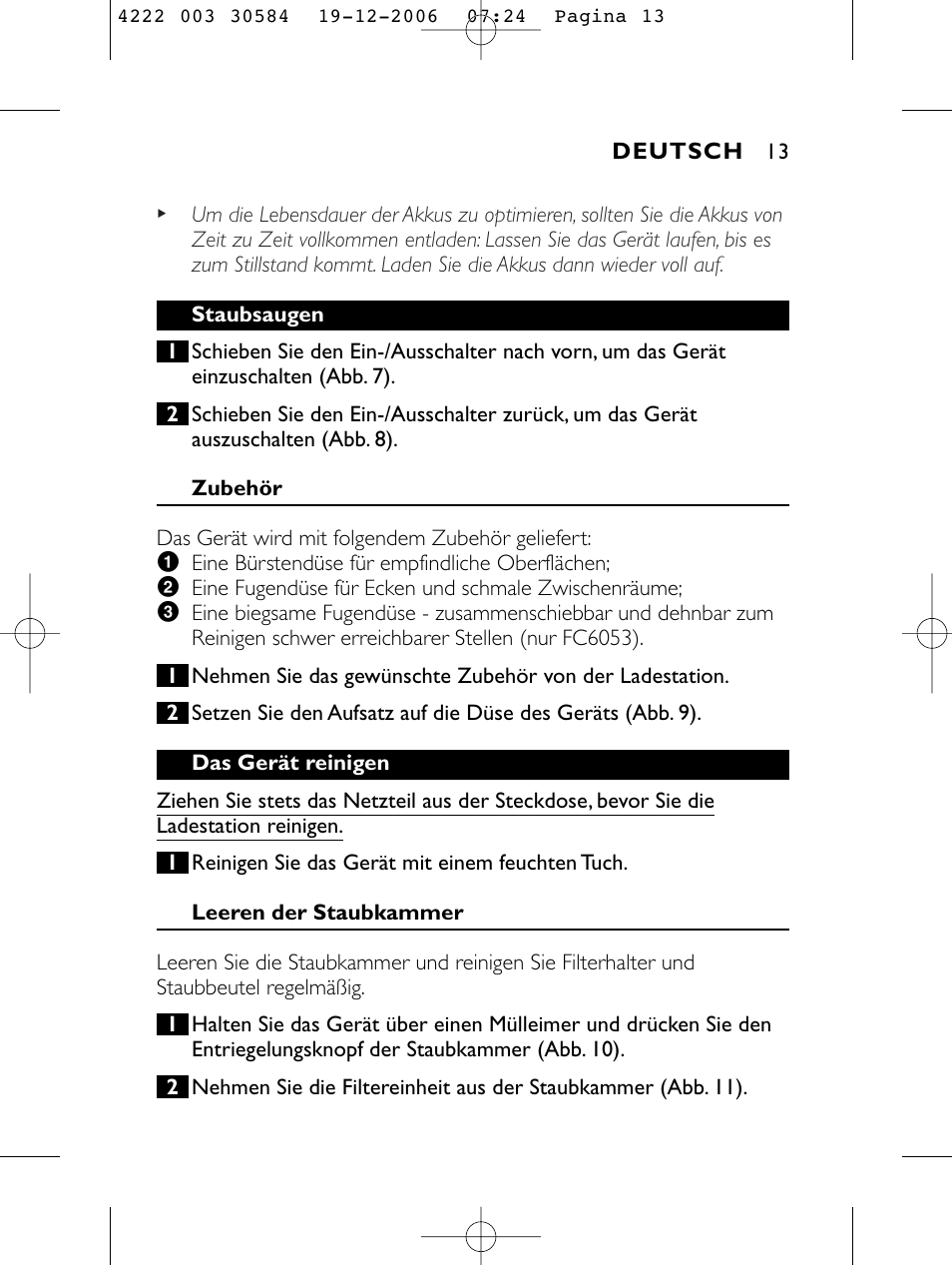 Philips FC6051 User Manual | Page 13 / 80