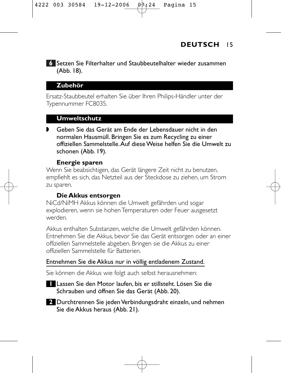 Philips FC6051 User Manual | Page 15 / 80
