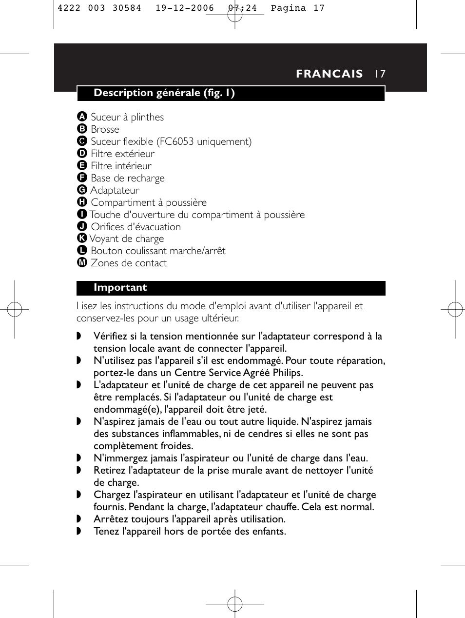 Philips FC6051 User Manual | Page 17 / 80
