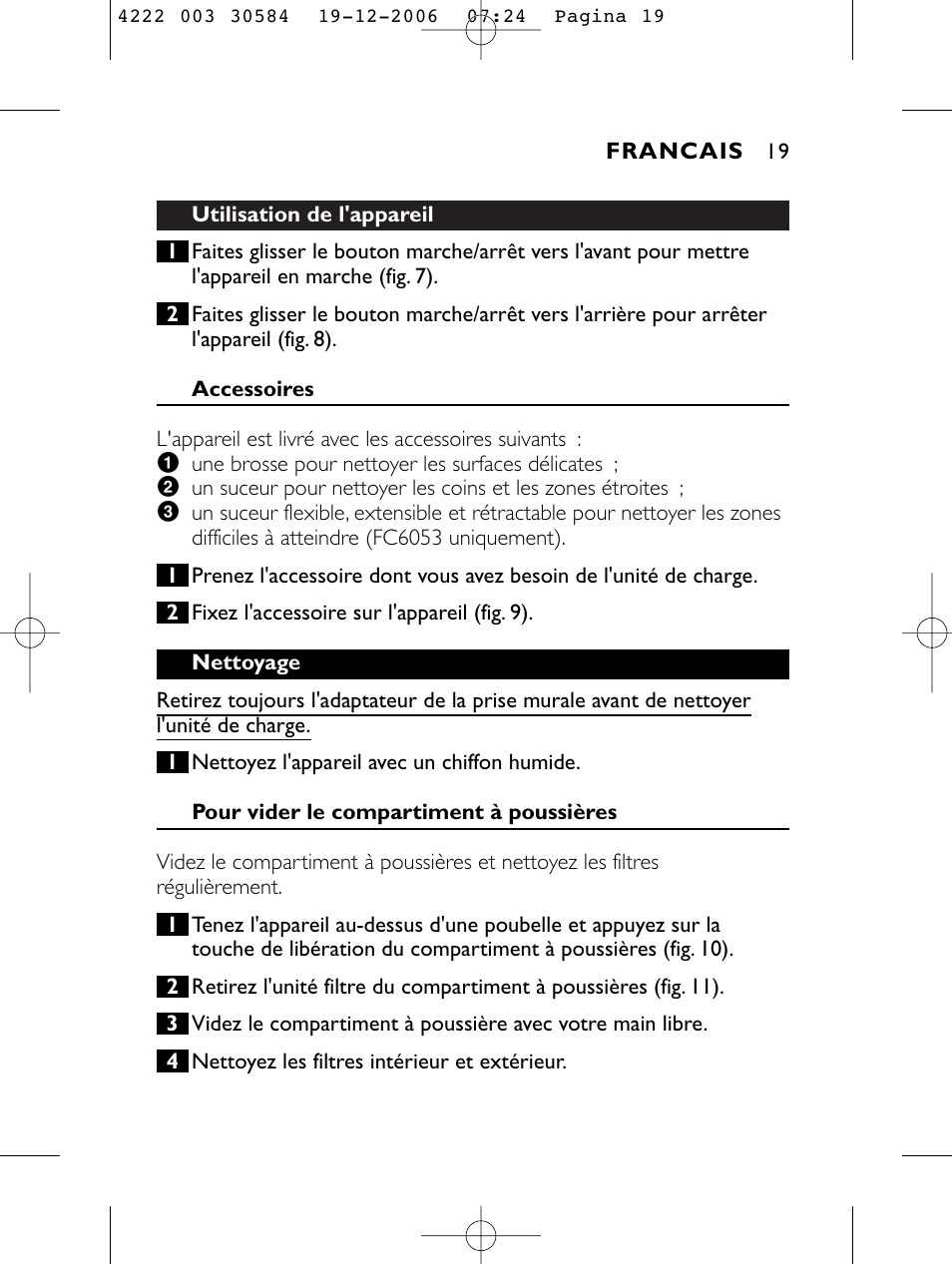 Philips FC6051 User Manual | Page 19 / 80