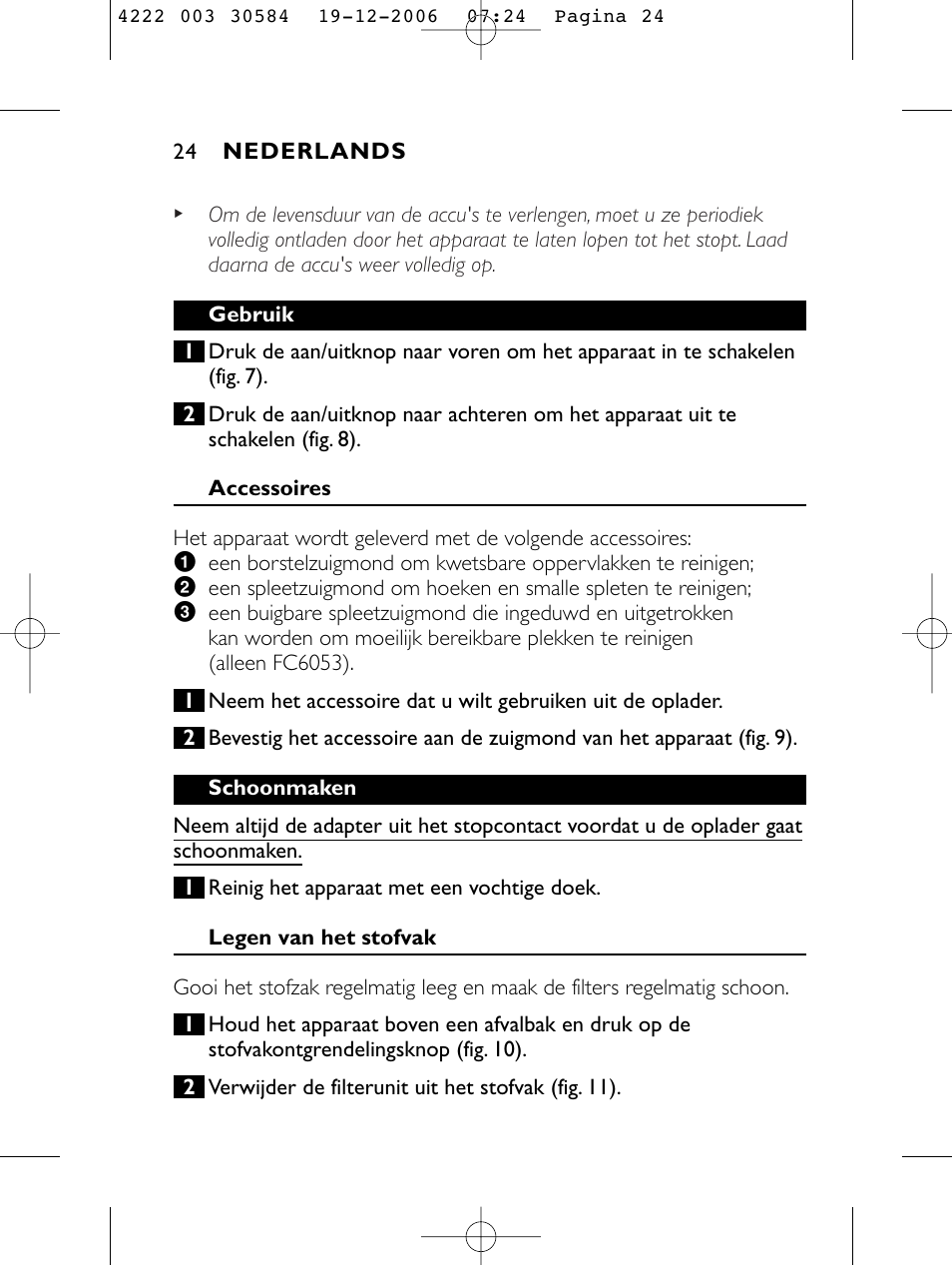 Philips FC6051 User Manual | Page 24 / 80